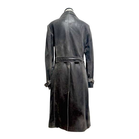Tryst Women’s Full-Length Dark Gray Leather Trench Coat. Small - Picture 9 of 12